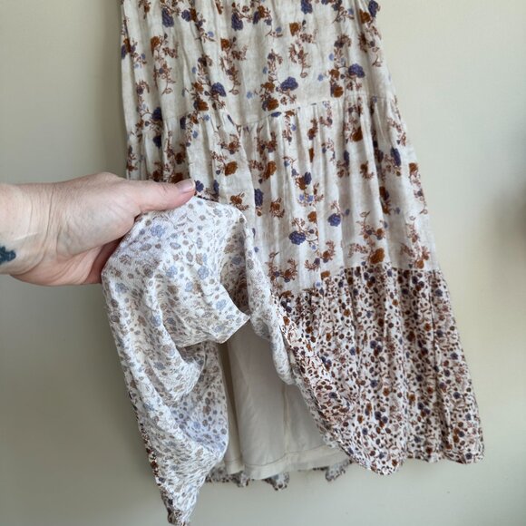 Rewind Fall Floral Feminine Sleeveless Boho Dress - Picture 4 of 6